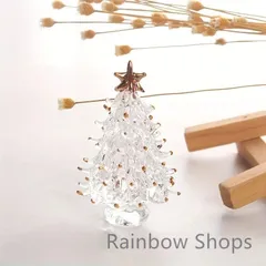 【新品未使用】エナメル製クリスマスミニツリーオブジェセットクリスタル クリスマスツリー オーナメント★クリスマス置物★ペーパーウェイト テーブルデコレーション★クリスタルガラス オーナメント