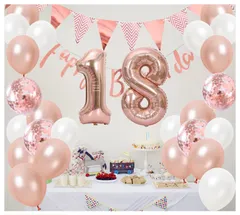 誕生日 飾り付け 風船 ハッピーバースデー バルーン Happy Birthday 文字 飾り 紙吹雪風船 大きい 18 数字バルーン 女の子 男の子 お祝いお誕生日 装飾