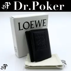 【美品】LOEWE アナグラム レザー トライフォールド 3つ折り財布 コンパクトウォレット