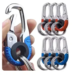 金属製キーリング カラビナ付き 車用キーホルダー 取り付け簡単