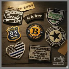 1221★ビンテージ風英字ロゴアイロンワッペン8枚