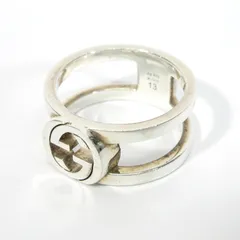 【三重本店】 中古 GUCCI | グッチ 797031 J8400 8106 インターロッキングG ワイドリング ダブルバンド / リング・指輪 サイズ：13(約12号) シルバー 【135】