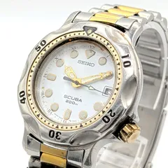 SEIKO SCUBA 5H25-6000 Watch Men's Automatic Round Gold Silver Date Y2K 00S セイコー スキューバ 時計 クオーツ ラウンド ゴールド シルバー コンビ デイト ヴィンテージ 稼働品