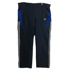 adidas/アディダス CLIMACOOL トラックパンツ ナイロンパンツ スリーライン ジャージ Philippines製 メンズ XL ブラック/ブルー