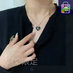 【今日特価】CHANEL 最新モデル ブラックハート ダブルサイド ネックレス