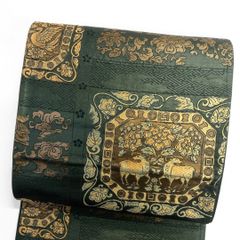 袋帯 扇 紗綾形 華紋 鳳凰紋 花菱 金糸 着物 114b p ms - メルカリ