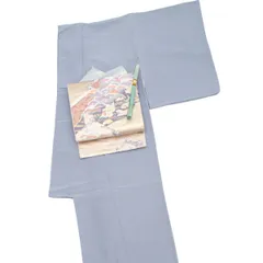 色無地 淡藤色 染め一つ紋 正絹 袷 身丈：約159cm 裄：約65cm