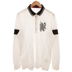 ビバハート VIVA HEART ボタンダウンポロシャツ 長袖 ゴルフウエア ロゴ刺繍 52 白 ホワイト 黒 ブラック /GV