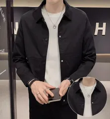 大きいサイズM-5XL ジャケット メンズ 長袖アウター シャツコート ボタンシャツ ワイシャツ 開襟シャツ ゆったり 無地 シャツジャケット ト