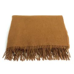 HERMES エルメス カシミヤ/ウール 大判 ストール ブラウン レディース 中古