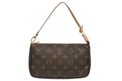 LOUIS VUITTON ルイヴィトン ポシェット アクセソワール アクセサリーポーチ M51980 モノグラム ブラウン レザー PVC 美品 中古 4b009345