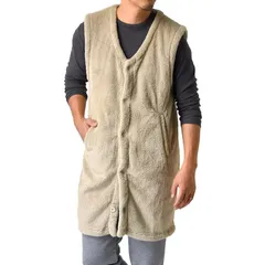 ★注目商品★(アルージェ) ARUGE ボアルームウエア 着る毛布 ボアフリース 起毛 ノースリーブ 防寒 軽量 ロング丈 / D2S / M 33ベージュ 0