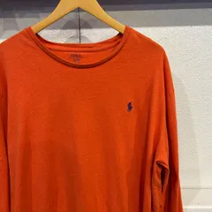 古着 XL POLO Ralph Lauren ラルフローレン 長袖 ロンT オレンジ 橙色