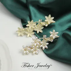 髪飾り バレッタ ヘアクリップ パール キャッツアイ 花 フラワー ゴールド 結婚式 成人式 卒業式 和装 洋風 着物 振袖 袴 浴衣 ヘアアクセサリー お呼ばれ 前撮り 日本髪 20代 30代 40代