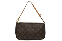 LOUIS VUITTON ルイヴィトン ポシェット アクセソワール アクセサリーポーチ M51980 モノグラム ブラウン レザー PVC 美品 中古 4b009335