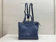 PELLE BORSA ペレボルサ 3way レザーバッグ ハンドバッグ ショルダーバッグ レディース ネイビー