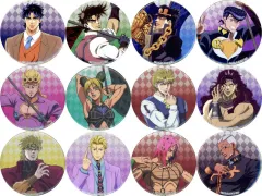 【中古】バッジ・ビンズ 全12種セット 「ジョジョの奇妙な冒険 JOJO WORLD Quizzes 75mmグリッター缶バッジ」