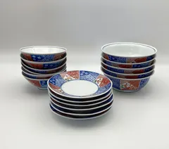 有田焼(伊万里焼) 和食器セット/ 茶碗６客、中皿６客、小鉢５客　美品！