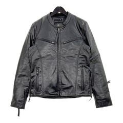 極美品 リューグーレザーズ ブラックパンチングレザー ライダース
