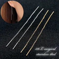 935 サージカルステンレス アメリカンピアス シンプル ゴールド シルバー チェーン