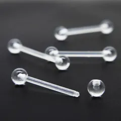 970 樹脂 透明ピアス クリア 14G ボディピアス シークレットピアス ストレートバーベル
