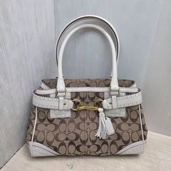 COACH Signature Tote Horsebit Fringe Bag - メルカリ