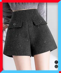 新品 レディース ラメ付き ショートパンツ ツイード風 秋冬 エレガント 高見え 大人可愛い ボトムス【送料無料】
