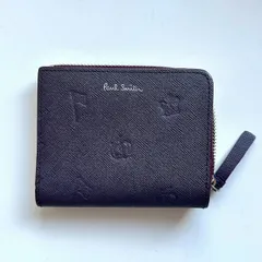 ポールスミス　Paul Smith 二つ折り財布　ポールドローイング　パープル　美品