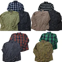 古着卸 まとめ売り チャップス CHAPS 長袖シャツ 10枚セット (メンズ 2XL ) オンブレ ストライプ ボーダー マドラス NB6020