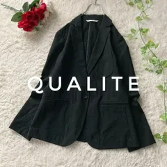qualite　トラベルジャケット　テーラードジャケット　サッカー生地　ブラック　36サイズ　qualiteのサムネイル