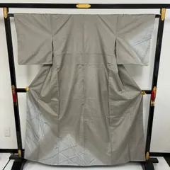 本場縞大島紬 染め大島 刺繍 上品な染め 付下げ 正絹 着物 MK-1427