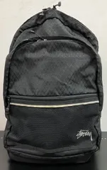 STUSSY ステューシー リュック メッシュバッグ ロゴ リップストップ ブラック ワンサイズ 中国製 ナイロン100%