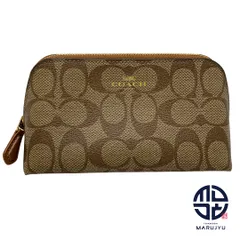 COACH コーチ シグネチャー ブラウン系 茶 コスメティックポーチ F53385 化粧ポーチ 小物 ブランド