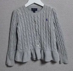 5歳) POLO RALPH LAUREN(ポロラルフローレン) キッズ グレー ケーブル編み ニット カーディガン