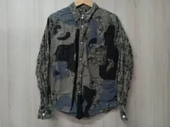 ブラックコムデギャルソン パッチワーク 長袖 シャツ メンズ 黒 レース