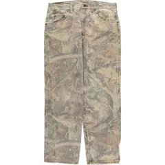 古着 ラングラー Wrangler RUGGED WEAR 迷彩柄 リアルツリーカモ テーパードデニムパンツ USA製 メンズw35相当/eaa545093