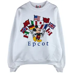 古着 90年代 ディズニー Disney MICKEY MOUSE ミッキーマウス 国旗柄 キャラクタースウェットシャツ トレーナー USA製/eaa601642