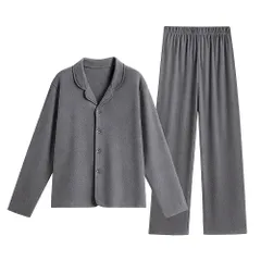 パジャマ メンズ ルームウェア 上下セット 長袖 起毛 あったか 伸縮性 快適 シンプル ベーシック ゆったり 軽量 肌触りやわらか 前閉じ 大きいサイズ pjm-023