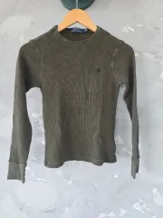 ポロラルフローレン ワッフル 長袖 Tシャツ カーキ M