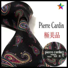 極美品✨ ピエールカルダン ネクタイ ペイズリー柄 ブラック 黒