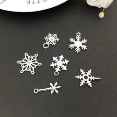 1081 雪の結晶 チャーム カン付き 雪マーク MIX アソート 14種類 70個セット