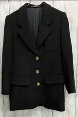 LEONARD ウールジャケット レオナール テーラードジャケット 花柄 ゴールドボタン ブラック size9