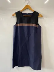 ピ198⚫︎COMMECADUMODE⚫︎コムサデモード⚫︎レディース⚫︎ひざ丈ワンピース⚫︎ウール混⚫︎ノースリーブ⚫︎タグ付き⚫︎コムサフェア⚫︎限定品⚫︎size9⚫︎黒×茶×紺⚫︎日本製