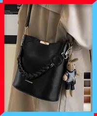 新品 レディース ショルダーバッグ ロープ編みハンドル 通勤 通学 おしゃれ 人気 手提げバッグ 編み込みハンドル【送料無料】