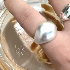 マットシルバー 太め ボリュームリング メッキ 韓国風 ぽってり フリーサイズ 指輪 レディース シンプル 重ね付け ワイドリング かわいい