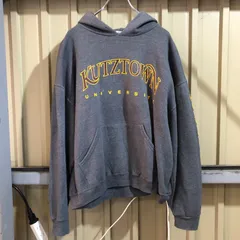 918 RUSSELL パーカー グレー L ラッセル スウェット プリントロゴ 裏起毛 古着卸 アメリカ仕入