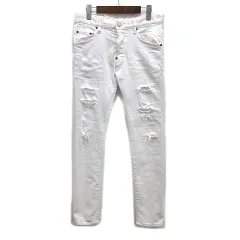 ディースクエアード DSQUARED2 スケーター Skater Jean クラッシュ リペア ダメージ デニムパンツ 白 ホワイト 44 S71LB0886