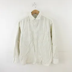 ユニクロ UNIQLO コーデュロイワークシャツ 長袖 オフホワイト 白 L *A801