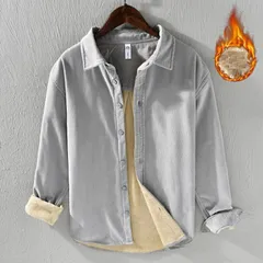 全9色 シャツ メンズ シンプルシャツ 裏起毛 厚手 裏ボアシャツ 無地 アウター インナー トップス あったか 防寒 通勤 ビジネス 長袖シャツ