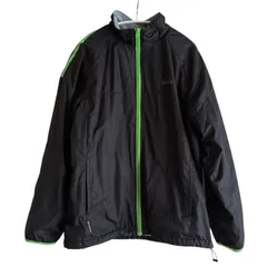 Z1594adidas アディダス ナイロンジャケット ブラック×ライムグリーン メンズ Mサイズ